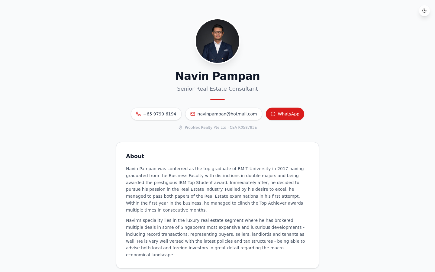 Business Card real estate agent template — compact card design