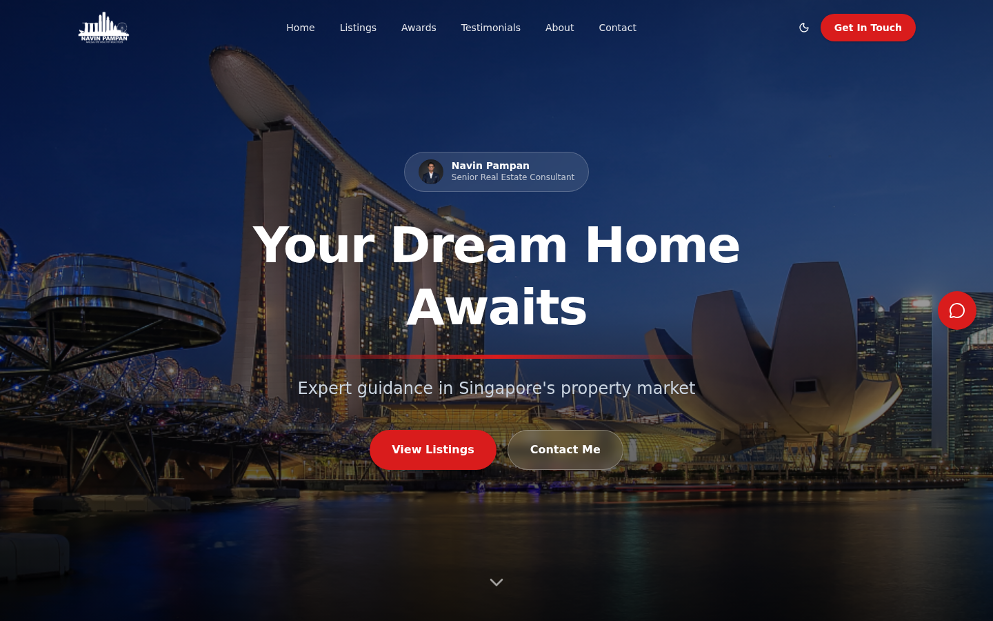 Endless Scroll real estate agent template — single-page infinite scroll